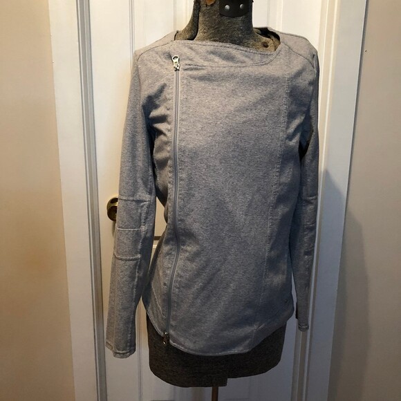 NEON BUDDHA HEATHER GRAY FULL OFF CENTER ZIP SWEATSHIRT Size extra small - Picture 2 of 9